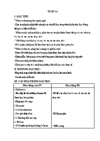 Giáo án Buổi 2 môn Tiếng Việt Lớp 2 (Cánh diều) - Tuần 14