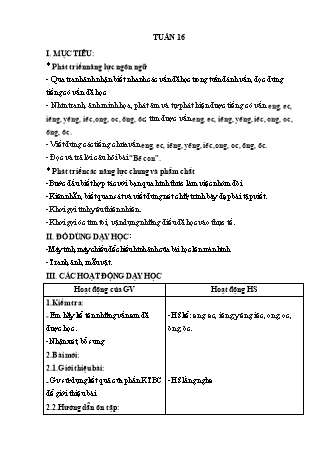 Giáo án Buổi 2 môn Tiếng Việt Lớp 2 (Cánh diều) - Tuần 16