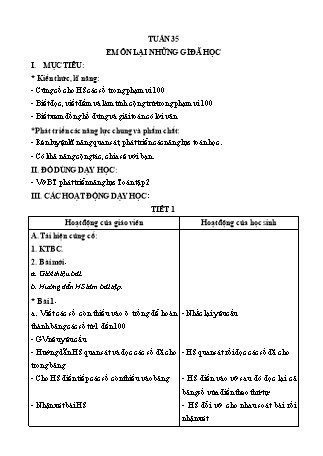 Giáo án Buổi 2 môn Tiếng Việt Lớp 2 (Cánh diều) - Tuần 35 - Bài: Em ôn lại những gì đã học