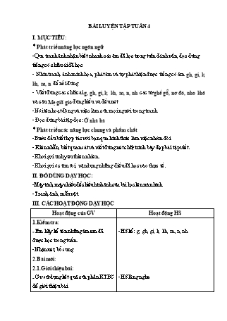 Giáo án Buổi 2 môn Tiếng Việt Lớp 2 (Cánh diều) - Tuần 4