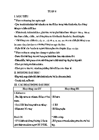 Giáo án Buổi 2 môn Tiếng Việt Lớp 2 (Cánh diều) - Tuần 6