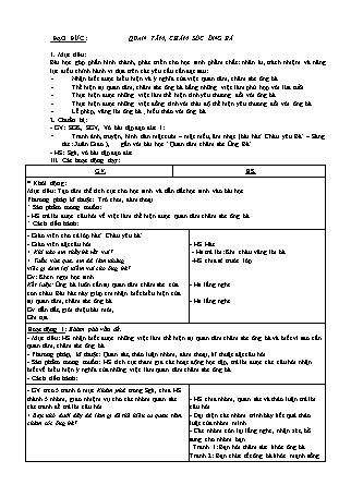 Giáo án Đạo đức 1 (Cánh diều) - Bài: Quan tâm, chăm sóc ông bà