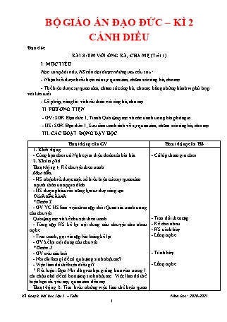 Giáo án Đạo đức 1 (Cánh diều) - Học kì II