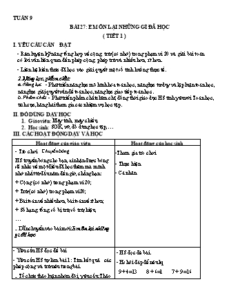 Giáo án Toán 2 (Cánh diều) - Tuần 9