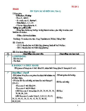 Giáo án Toán học 2 (Cánh diều) - Tuần 1