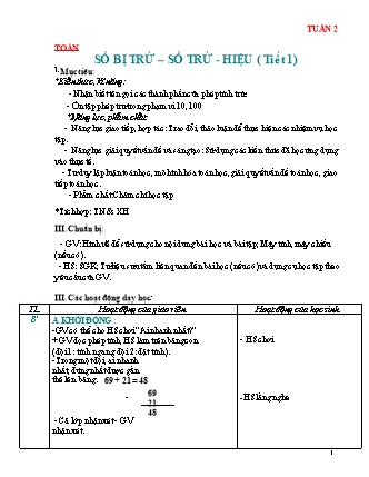 Giáo án Toán học 2 (Cánh diều) - Tuần 2