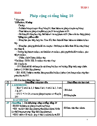 Giáo án Toán học 2 (Cánh diều) - Tuần 5