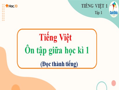 Bài giảng Tiếng Việt 1 (Cánh diều) - Tuần 10 - Bài: Ôn tập giữa học kì 1 (Đọc thành tiếng)