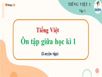 Bài giảng Tiếng Việt 1 (Cánh diều) - Tuần 20 - Bài: Ôn tập giữa học kì 1 (Luyện tập)