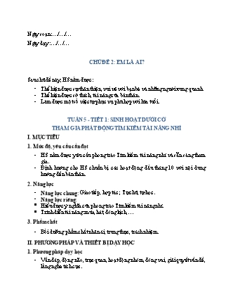 Giáo án Hoạt động trải nghiệm 2 (Cánh diều) - Chủ đề 2: Em là ai? - Tuần 5