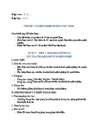 Giáo án Hoạt động trải nghiệm 2 (Cánh diều) - Chủ đề 5: Nghề nghiệp trong cuộc sống - Tuần 17