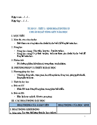 Giáo án Hoạt động trải nghiệm 2 (Cánh diều) - Chủ đề 9: An toàn trong cuộc sống - Tuần 35