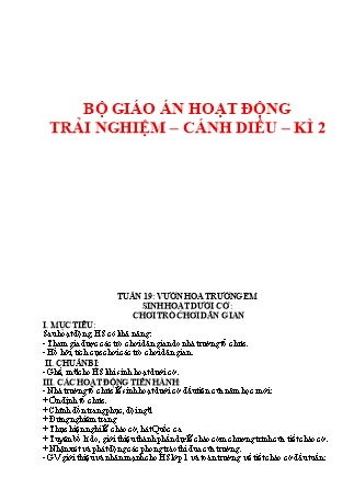 Giáo án Hoạt động trải nghiệm Lớp 1 (Cánh diều) - Học kì 2