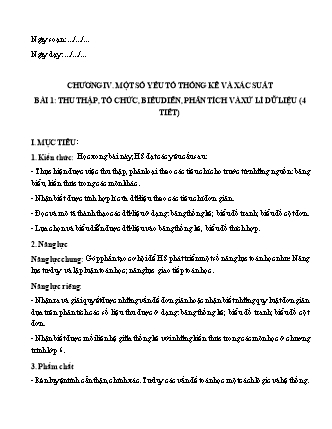 Giáo án môn Toán học 6 (Cánh diều) - Chương IV: Một số yếu tố thống kê và xác suất - Bài 1: Thu thập, tổ chức, biểu diễn, phân tích và xử lí dữ liệu