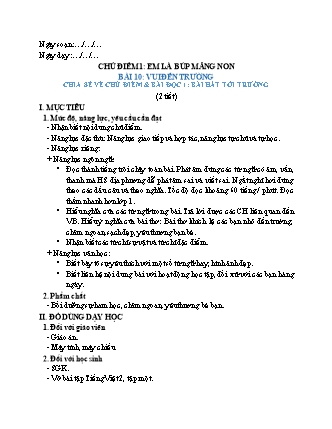 Giáo án Tiếng Việt 2 (Cánh diều) - Chủ điểm 1: Em là búp măng non - Tuần 10, Bài 10: Vui đến trường