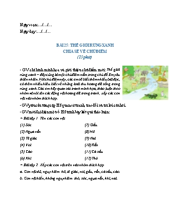 Giáo án Tiếng Việt 2 (Cánh diều) -  Tuần 25, Bài 25: Thế giới rừng xanh