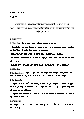 Giáo án Toán học 6 (Cánh diều) - Chương IV: Một số yếu tố thống kê và xác suất - Bài 1: Thu thập, tổ chức, biểu diễn, phân tích và xử lí dữ