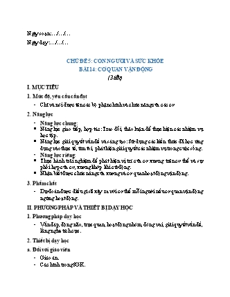 Giáo án Tự nhiên và Xã hội 2 (Cánh diều) - Chủ đề 5: Con người và sức khỏe