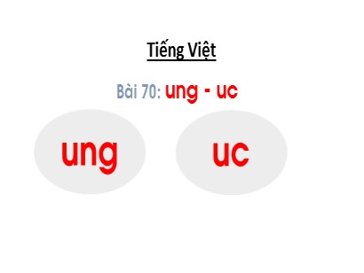 Bài giảng Tiếng Việt 1 (Cánh diều) - Tuần 17 - Bài 70: ưng-ưc (Tiết 1)