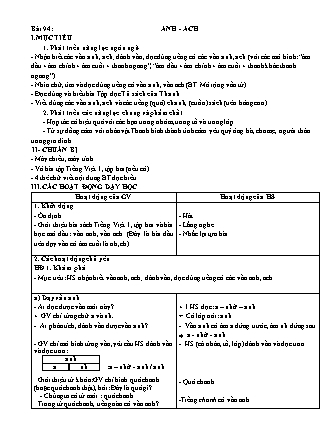 Giáo án Tiếng Việt 1 (Cánh diều) - Học kì 2 (Bản 2 cột)