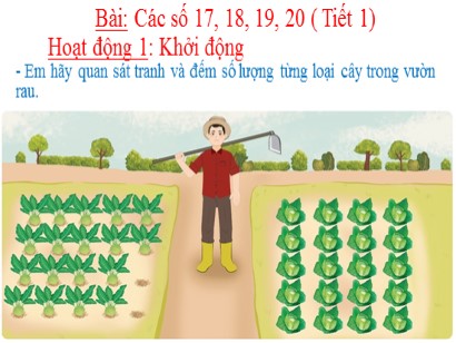 Bài giảng Toán học 1 (Cánh diều) - Tiết 17+18, Bài: Các số 17, 18, 19, 20 (Tiết 1)