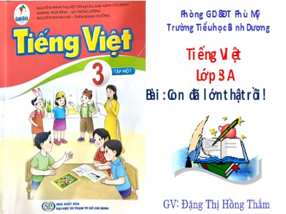 Bài giảng Tiếng Việt 3 (Cánh diều) - Bài: Con đã lớn thật rồi! - Đặng Thị Hồng Thắm