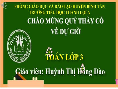 Bài giảng Toán 3 (Cánh diều) - Bài: Bảng nhân 4 - Huỳnh Thị Hồng Đào