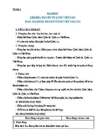 Giáo án Đạo đức Lớp 3 - Tuần 1-3