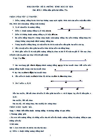 Giáo án Hình học 6 (Cánh diều) - Chuyên đề 8.1: Những hình học cơ bản