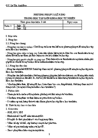 Giáo án Khoa học tự nhiên 7 (Cánh diều) - Chương trình cả năm - Năm học 2022-2023 - Lê Thị Anh Đào