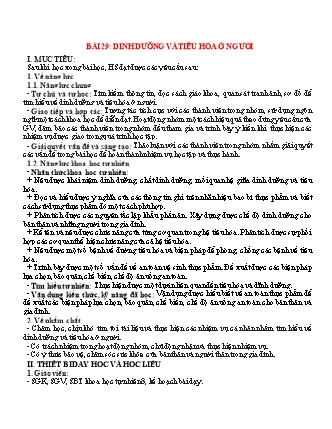 Giáo án Khoa học tự nhiên 8 (Cánh diều) - Bài 29: Dinh dưỡng và tiêu hóa ở người