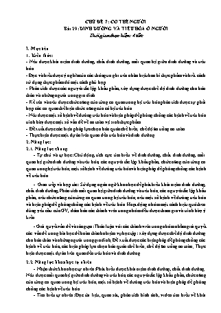 Giáo án Khoa học tự nhiên 8 (Cánh diều) - Chủ đề 7: Cơ thể người - Bài 29: Dinh dưỡng và tiêu hóa ở người