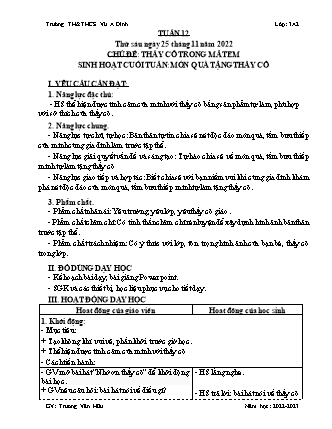 Giáo án Mĩ thuật Lớp 3 - Tuần 12 - Năm học 2022-2023 - Trương Văn Hữu