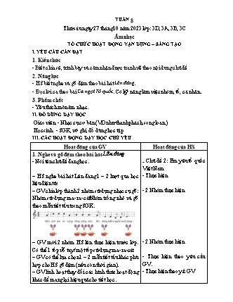 Giáo án môn Âm nhạc Lớp 3 - Tuần 8 - Năm học 2023-2024