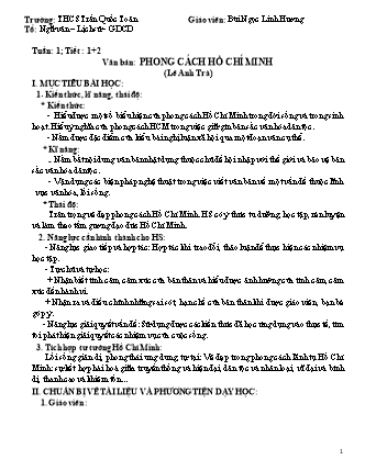 Giáo án Ngữ văn 9 - Tuần 1-4 - Bùi Ngọc Linh Hương