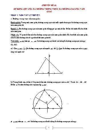 Giáo án ôn tập Hình học 7 (Kết nối tri thức với cuộc sống) - Chuyên đề 35: Sự đồng quy của ba đường trung trực, ba đường cao của tam giác