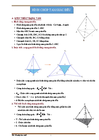 Giáo án ôn tập Toán 8 (Cánh diều) - Chương 4, Bài 1: Hình chóp tam giác đều