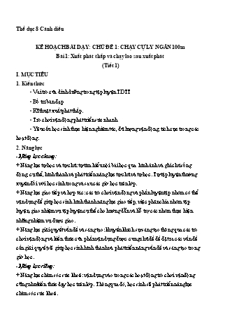 Giáo án Thể dục 8 (Cánh diều)