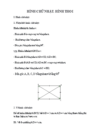 Giáo án Toán 6 (Cánh diều) - Chương 3: Hình học trực quan - Bài 2: Hình chữ nhật. Hình thoi