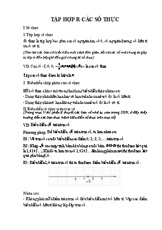 Giáo án Toán 7 (Cánh diều) - Chương 2: Số thực - Bài 2: Tập hợp R các số thực