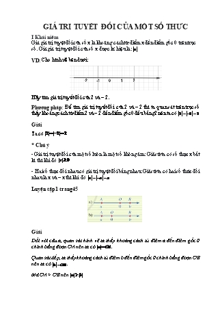 Giáo án Toán 7 (Cánh diều) - Chương 2: Số thực - Bài 3: Giá trị tuyệt đối của một số thực
