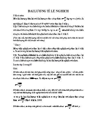 Giáo án Toán 7 (Cánh diều) - Chương 2: Số thực - Bài 8: Đại lượng tỉ lệ nghịch